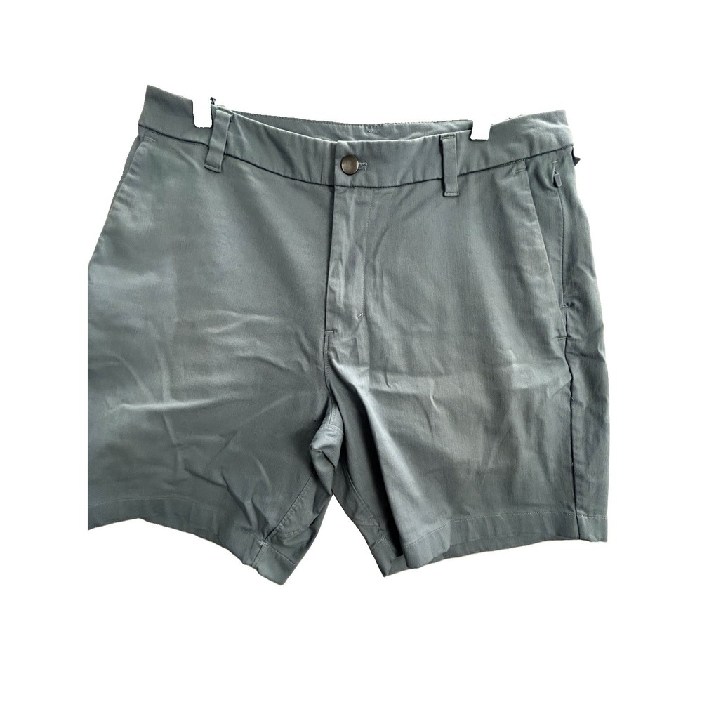 Lululemon Men's Gray Chino Shorts Solid Flat Front Zip Regular 32(1778)